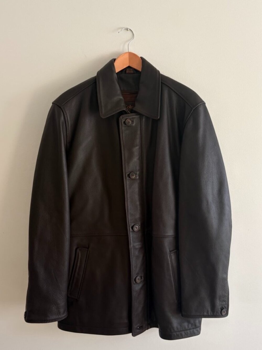 Columbia Men's 100% Leather Jacket Lined Coat Brown Size 40